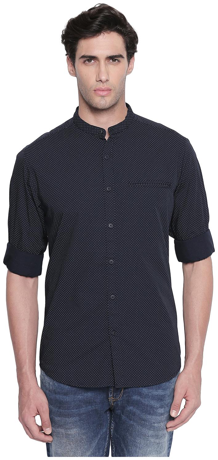 

Byford By Pantaloons Men Blue Polka Dots Slim Fit Casual Shirt