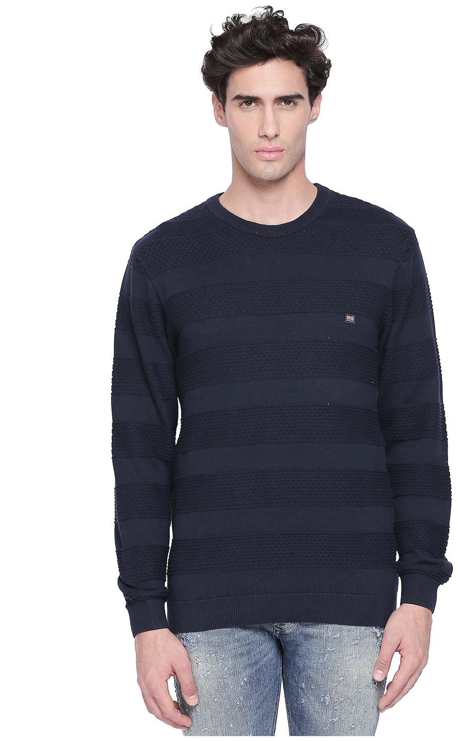 

Byford By Pantaloons Men Navy blue Round neck Pullover