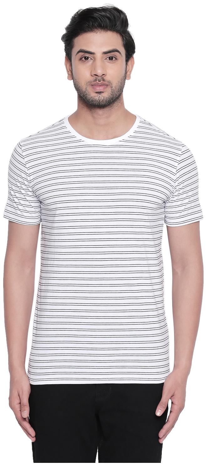 

Byford By Pantaloons Men White Slim fit Cotton Round neck T-Shirt - Pack Of 1