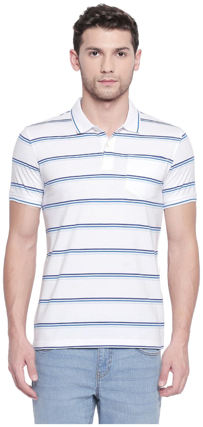 

Byford By Pantaloons Men White Slim fit Cotton Polo collar T-Shirt - Pack Of 1