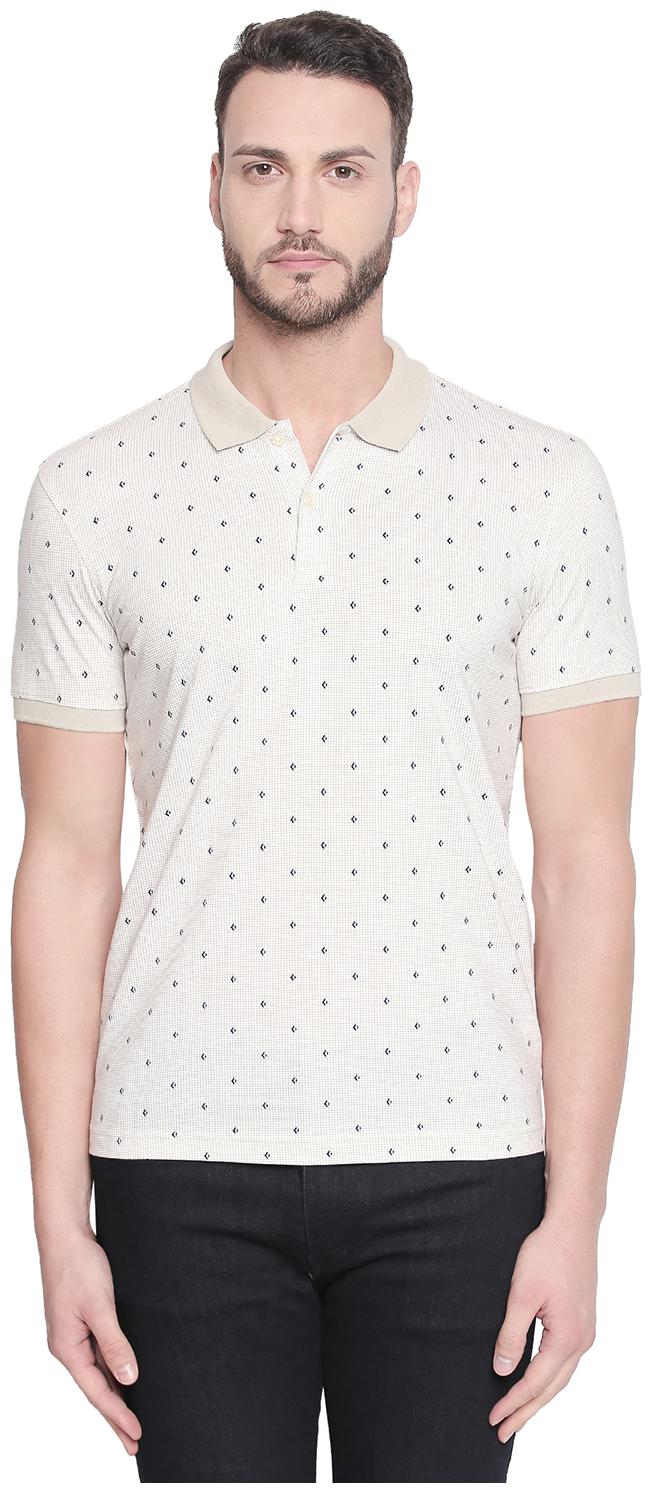 

Byford by Pantaloons Men Beige Slim fit Cotton Blend Polo collar T-Shirt - Pack Of 1