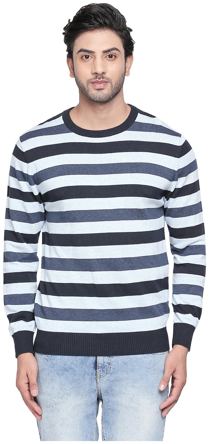 

Byford By Pantaloons Cotton Men Blue Pullover