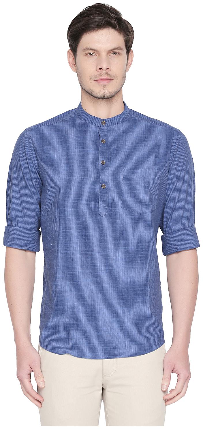 

Byford By Pantaloons Men Blue Vertical Stripes Slim Fit Casual Shirt