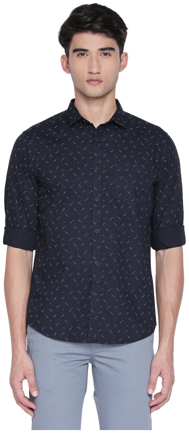 

Byford By Pantaloons Men Blue Printed Regular Fit Casual Shirt