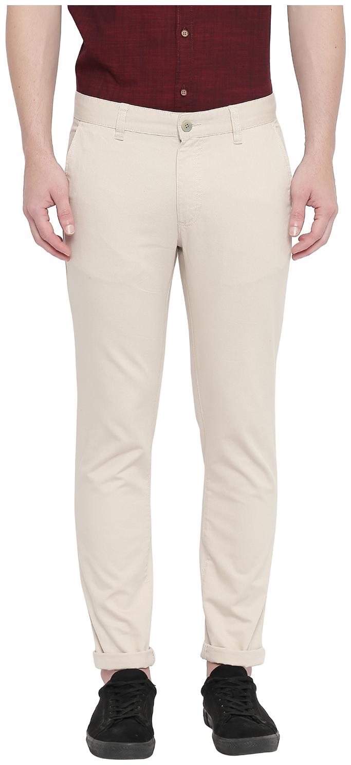 

Byford by Pantaloons Men Beige Solid Slim fit Regular trousers