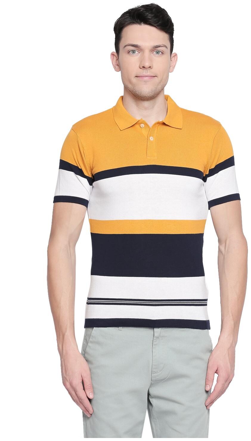 

Byford By Pantaloons Men Multi Regular fit Cotton Polo collar T-Shirt - Pack Of 1