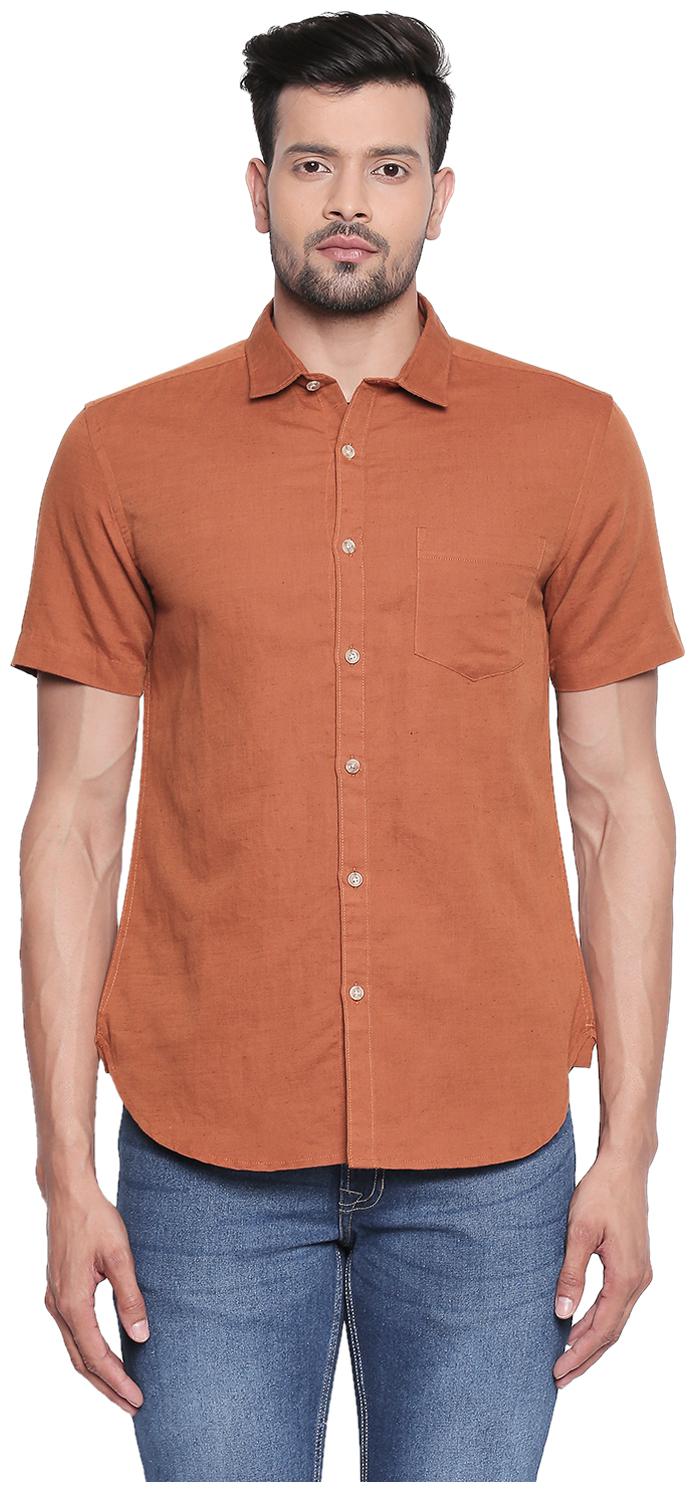 

Byford By Pantaloons Men Brown Solid Regular Fit Casual Shirt