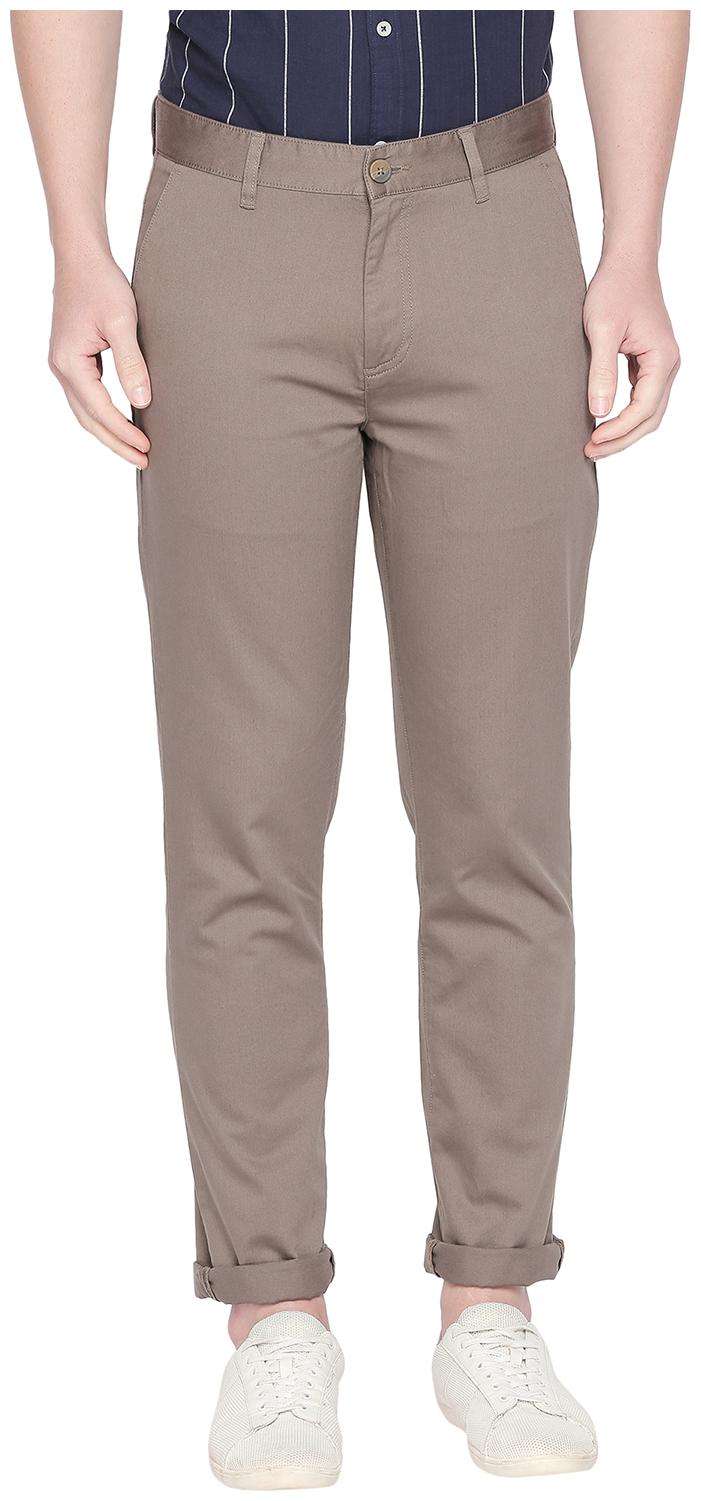 

Byford by Pantaloons Men Green Solid Slim fit Regular trousers
