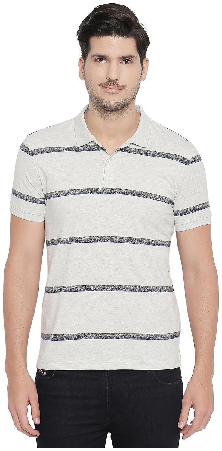 

Byford By Pantaloons Men Grey Slim fit Cotton Polo collar T-Shirt - Pack Of 1