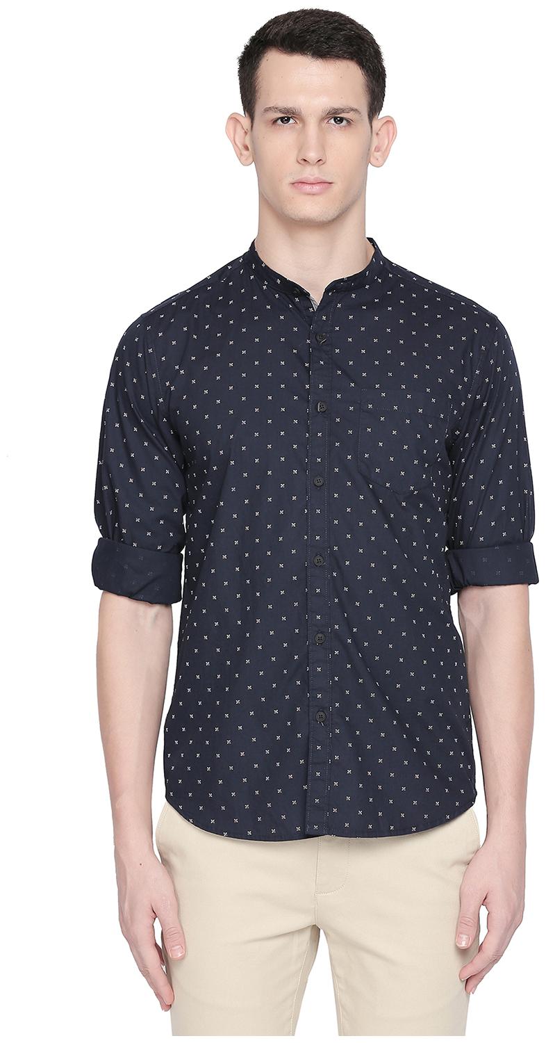 

Byford by Pantaloons Men Blue Printed Slim Fit Casual Shirt