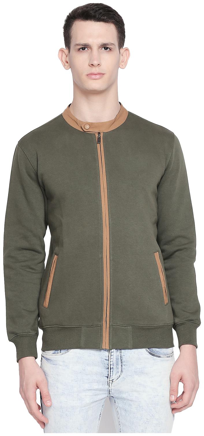

Byford By Pantaloons Cotton Solid Men Green Sweatshirt