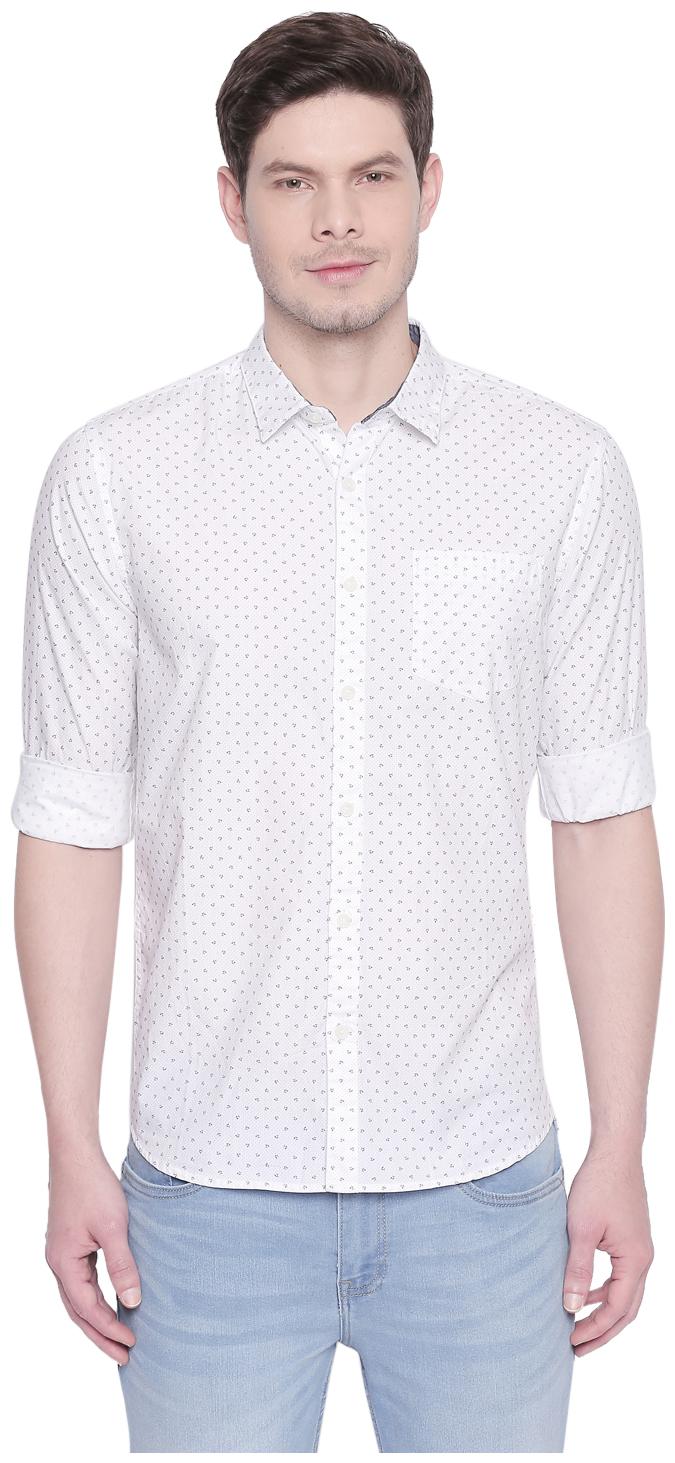 

Byford By Pantaloons Men White Polka Dots Slim Fit Casual Shirt