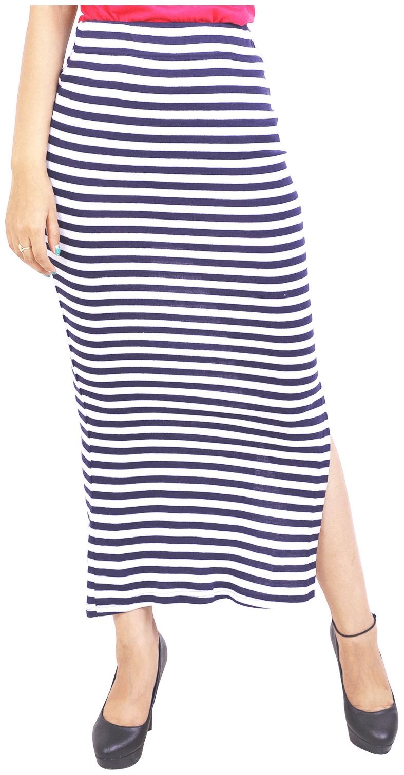 

C Cozami Striped Pencil skirt Maxi Skirt - Blue White
