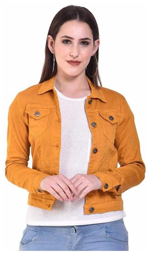 yellow denim jacket womens