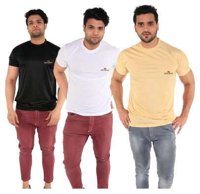 

Caesar Men Multi Slim fit Polyester Round neck T-Shirt - Pack Of 3
