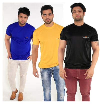 

Caesar Men Multi Slim fit Polyester Round neck T-Shirt - Pack Of 3