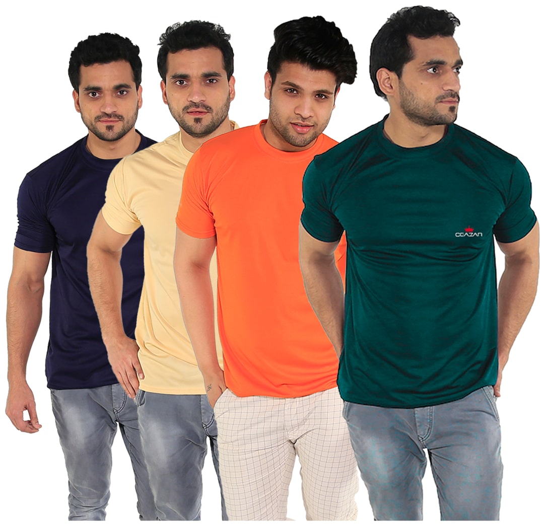 

Caesar Men Multi Slim fit Polyester Round neck T-Shirt - Pack Of 4