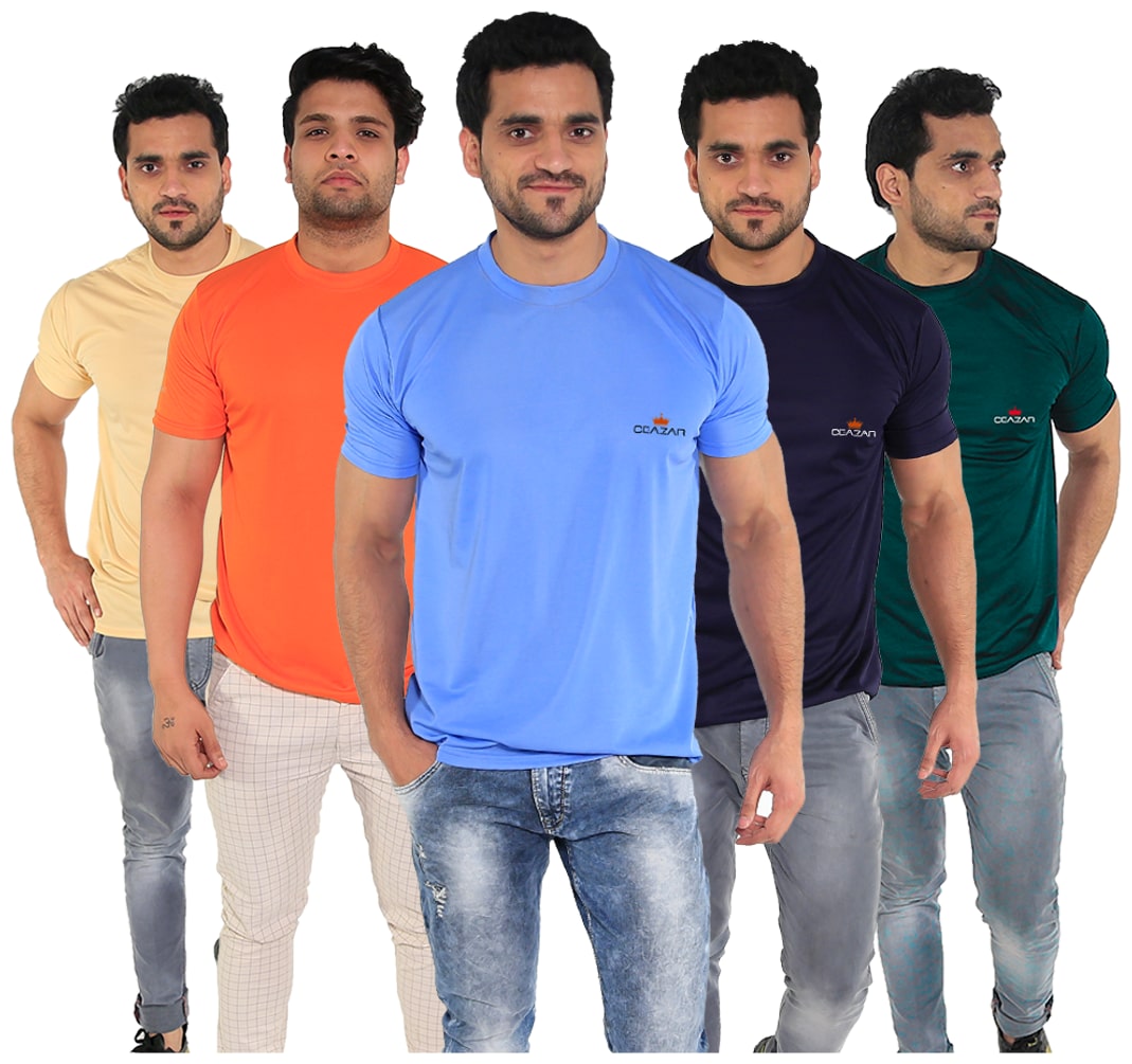 

Caesar Men Multi Slim fit Polyester Round neck T-Shirt - Pack Of 5