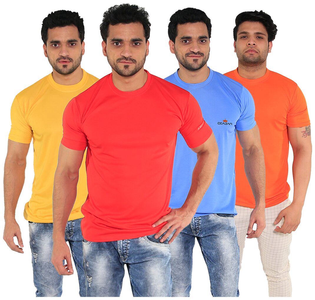

Caesar Men Multi Slim fit Polyester Round neck T-Shirt - Pack Of 4
