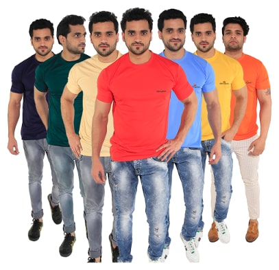 

Caesar Men Multi Slim fit Polyester Round neck T-Shirt - Pack Of 5
