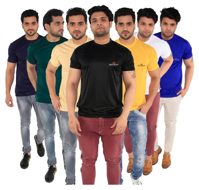 

Caesar Men Multi Slim fit Polyester Round neck T-Shirt - Pack Of 5