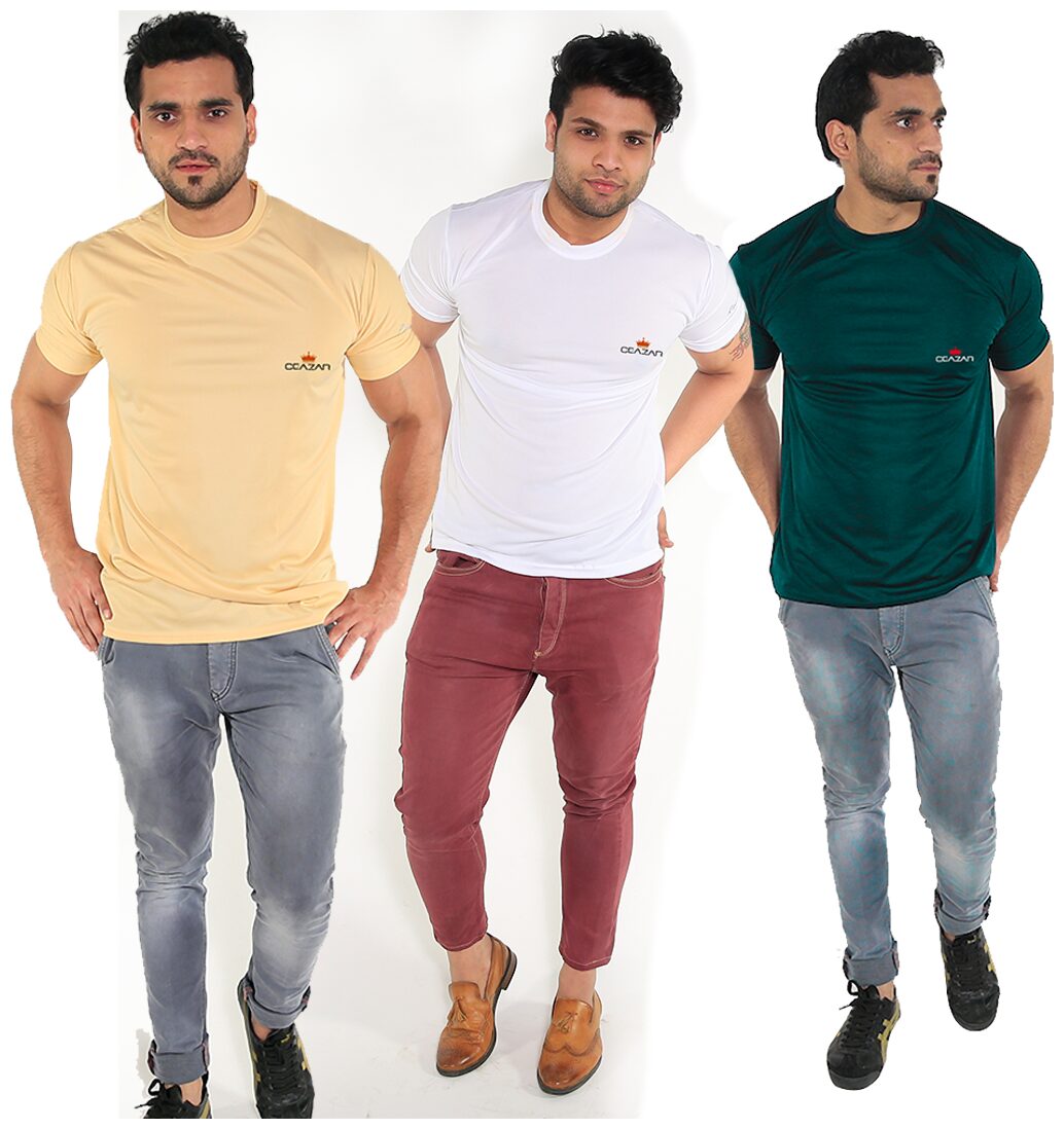 

Caesar Men Multi Slim fit Polyester Round neck T-Shirt - Pack Of 3