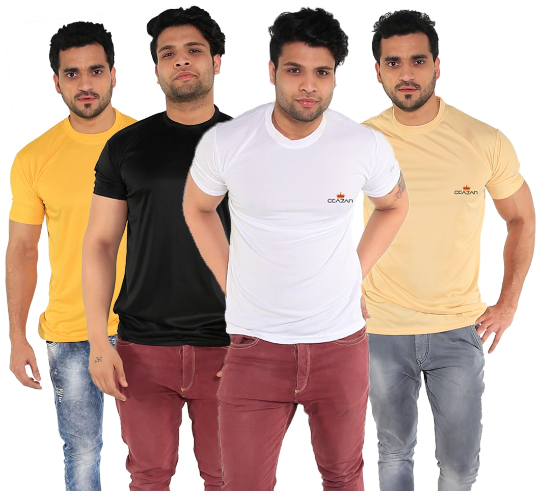 

Caesar Men Multi Slim fit Polyester Round neck T-Shirt - Pack Of 4