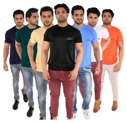 

Caesar Men Multi Slim fit Polyester Round neck T-Shirt - Pack Of 7