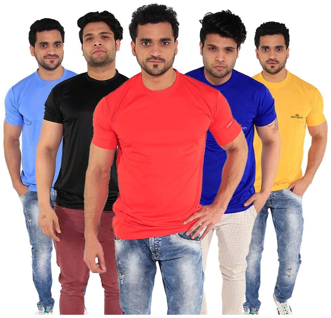

Caesar Men Multi Slim fit Polyester Round neck T-Shirt - Pack Of 5