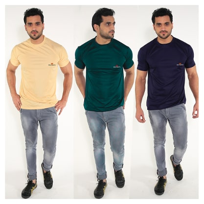 

Caesar Men Multi Slim fit Polyester Round neck T-Shirt - Pack Of 3