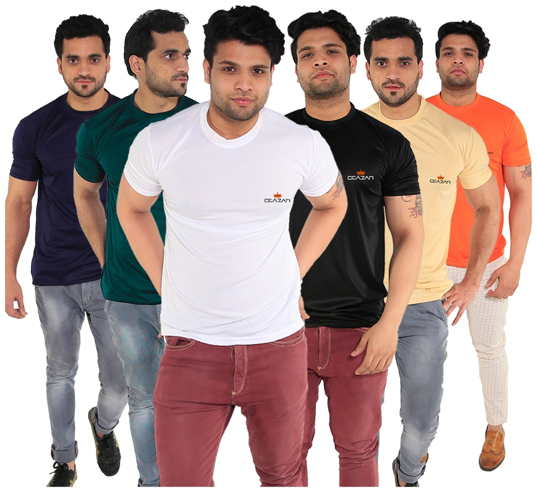 

Caesar Men Multi Slim fit Polyester Round neck T-Shirt - Pack Of 5