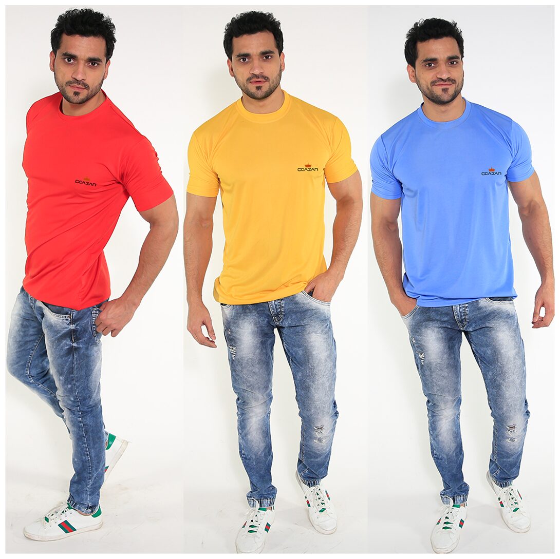 

Caesar Men Multi Slim fit Polyester Round neck T-Shirt - Pack Of 3