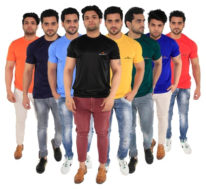 

Caesar Men Multi Slim fit Polyester Round neck T-Shirt - Pack Of 5