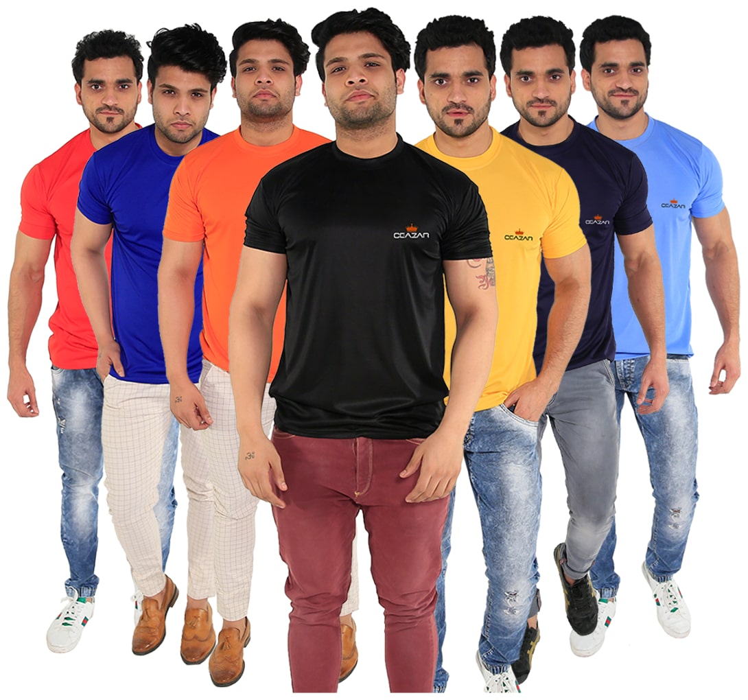 

Caesar Men Multi Slim fit Polyester Round neck T-Shirt - Pack Of 5