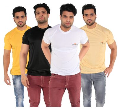 

Caesar Men Multi Slim fit Polyester Round neck T-Shirt - Pack Of 4