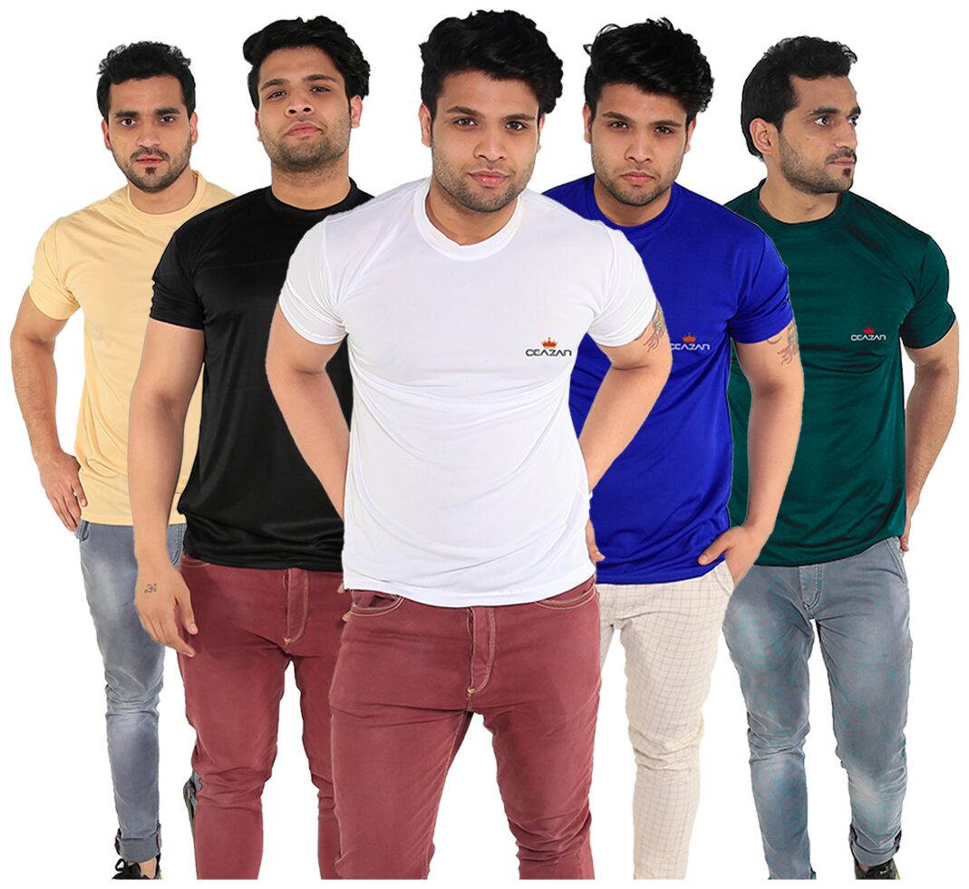 

Caesar Men Multi Slim fit Polyester Round neck T-Shirt - Pack Of 5