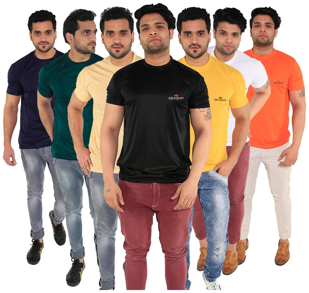 

Caesar Men Multi Slim fit Polyester Round neck T-Shirt - Pack Of 5