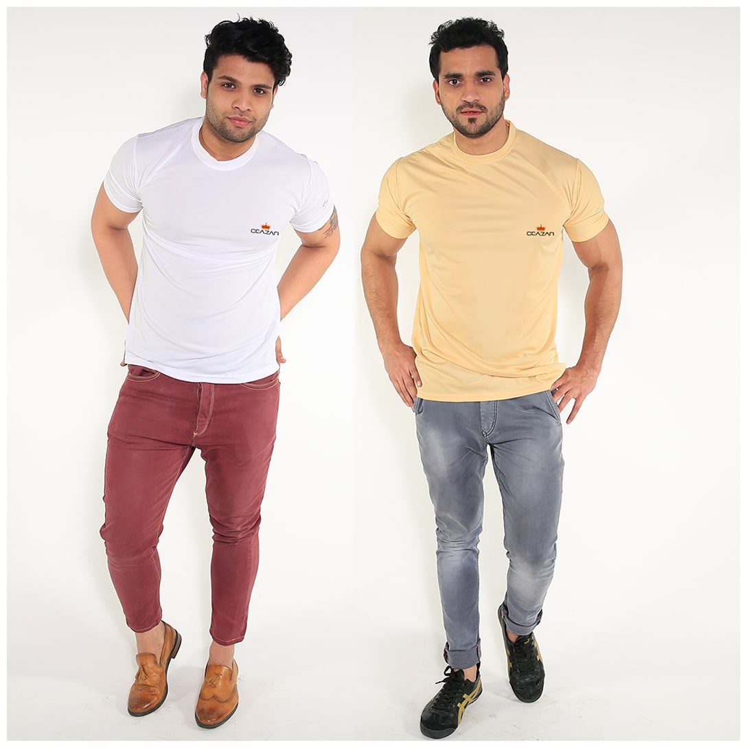 

Caesar Men Multi Slim fit Polyester Round neck T-Shirt - Pack Of 2