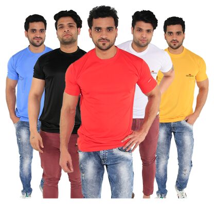 

Caesar Men Multi Slim fit Polyester Round neck T-Shirt - Pack Of 5