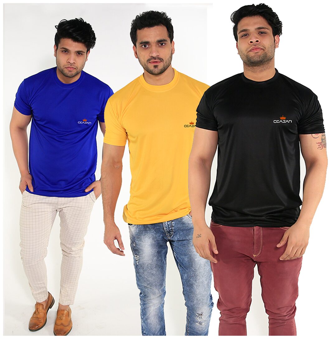 

Caesar Men Multi Slim fit Polyester Round neck T-Shirt - Pack Of 3