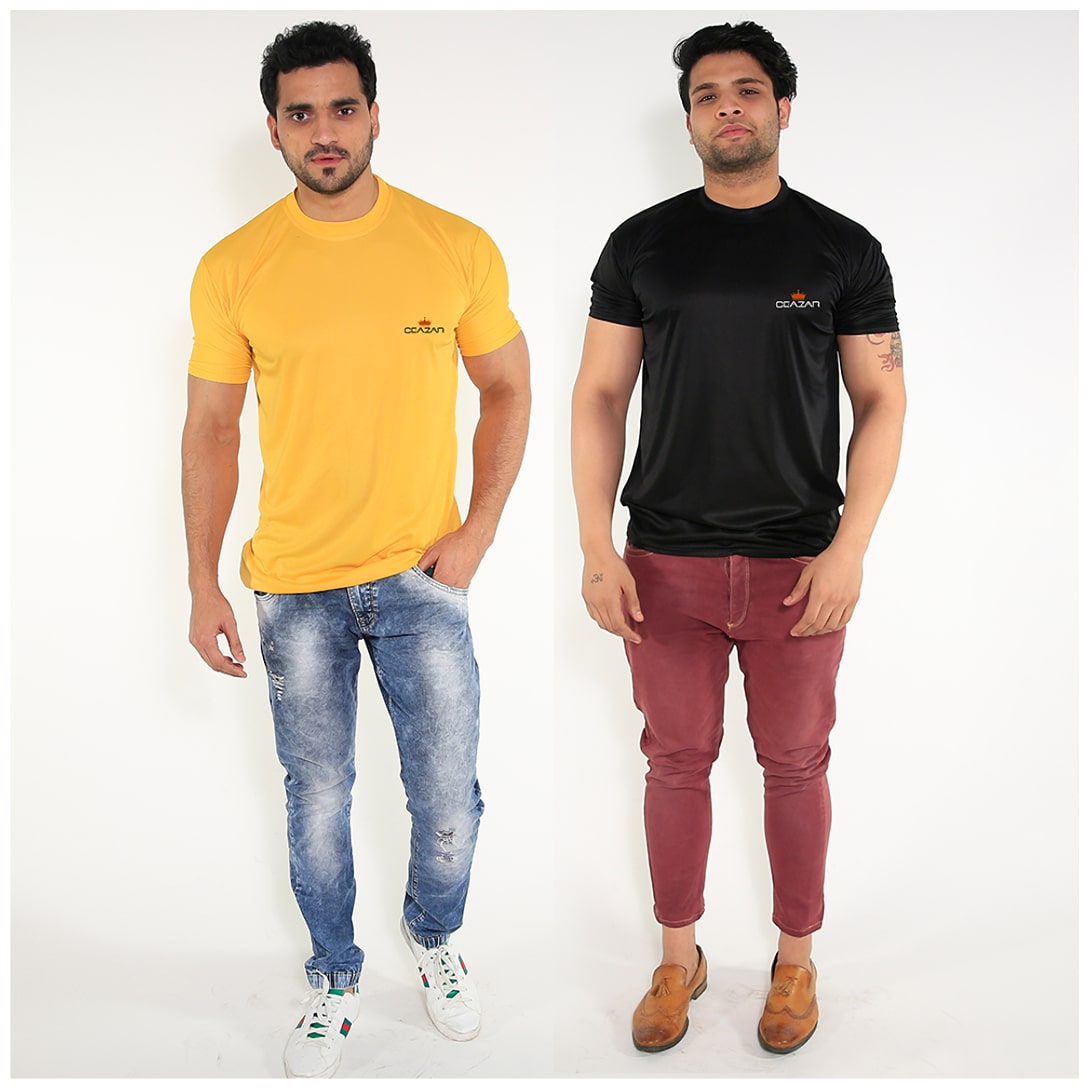 

Caesar Men Multi Slim fit Polyester Round neck T-Shirt - Pack Of 2