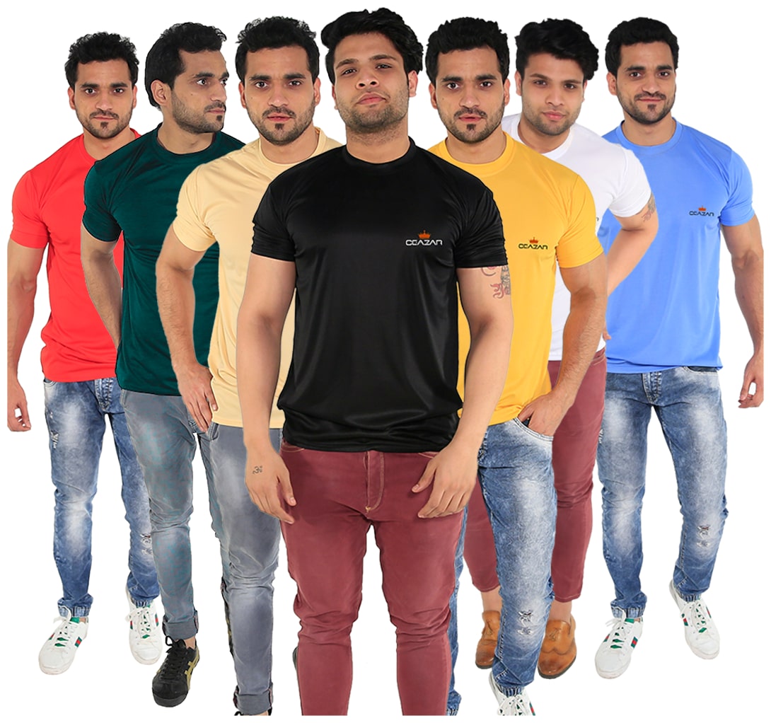 

Caesar Men Multi Slim fit Polyester Round neck T-Shirt - Pack Of 7