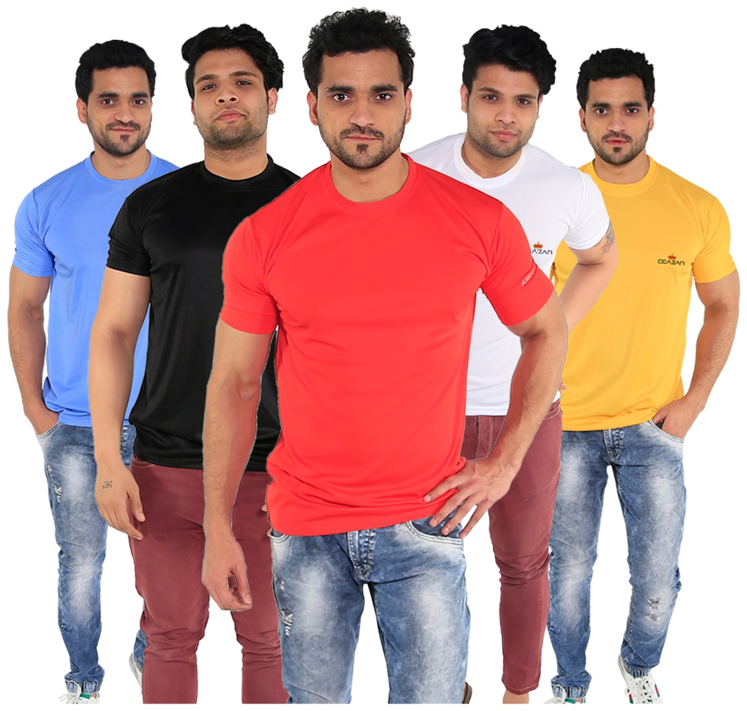 

Caesar Men Multi Slim fit Polyester Round neck T-Shirt - Pack Of 5