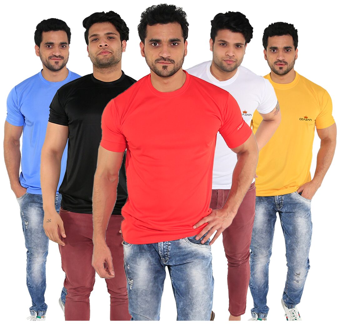 

Caesar Men Multi Slim fit Polyester Round neck T-Shirt - Pack Of 5