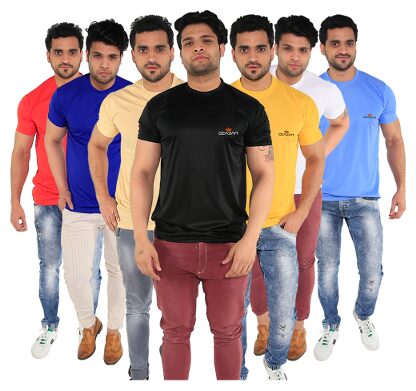 

Caesar Men Multi Slim fit Polyester Round neck T-Shirt - Pack Of 5