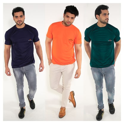 

Caesar Men Multi Slim fit Polyester Round neck T-Shirt - Pack Of 3