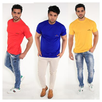 

Caesar Men Multi Slim fit Polyester Round neck T-Shirt - Pack Of 3