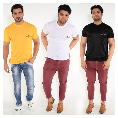 

Caesar Men Multi Slim fit Polyester Round neck T-Shirt - Pack Of 3