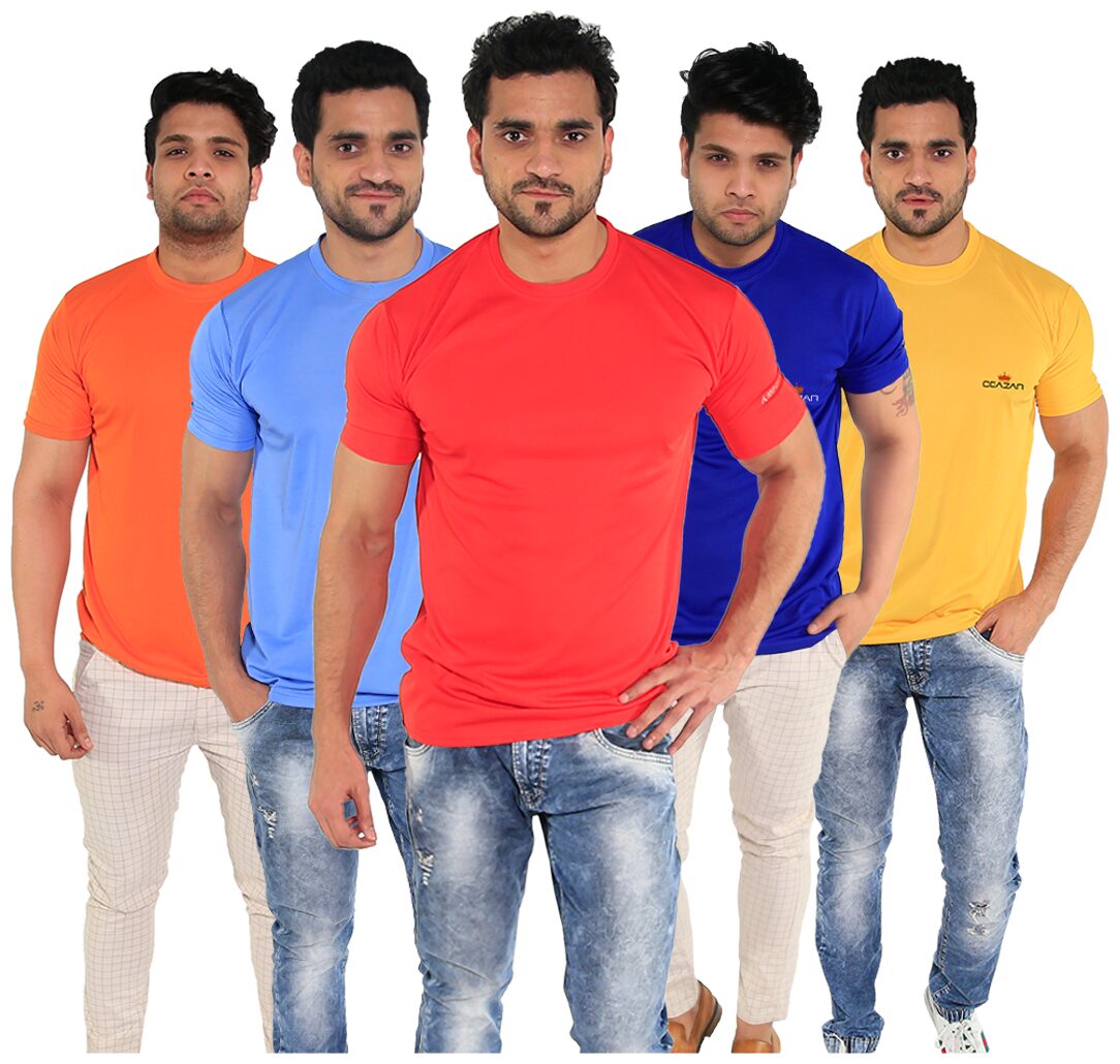 

Caesar Men Multi Slim fit Polyester Round neck T-Shirt - Pack Of 5