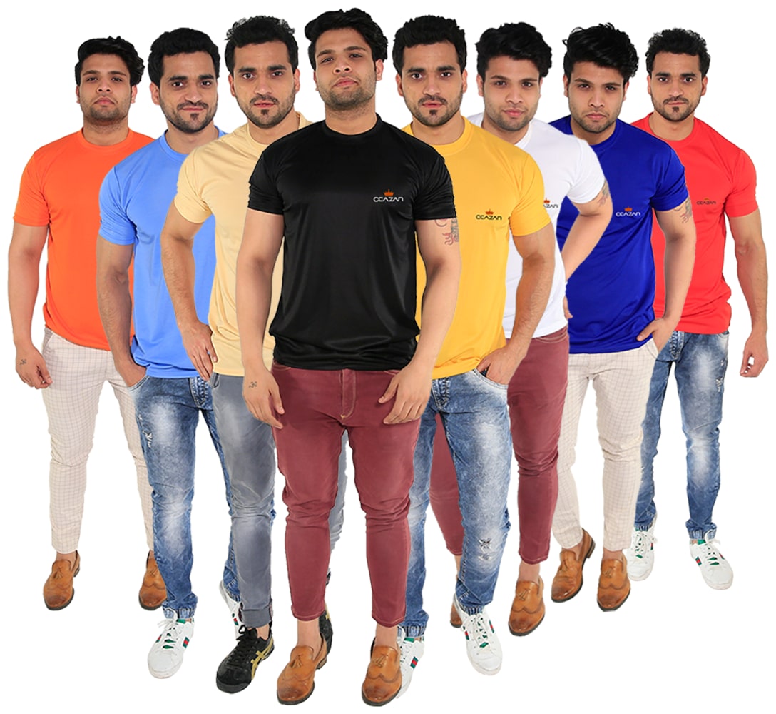 

Caesar Men Multi Slim fit Polyester Round neck T-Shirt - Pack Of 5
